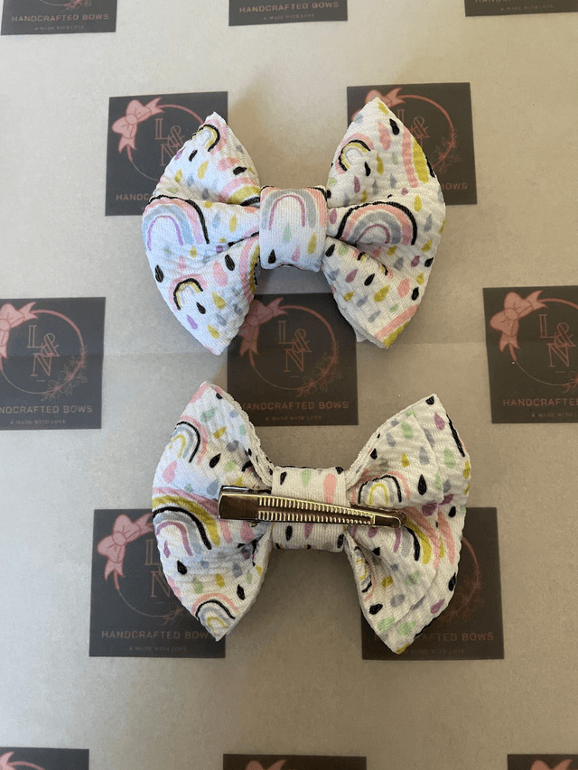 Rainbow & Raindrops Bows 