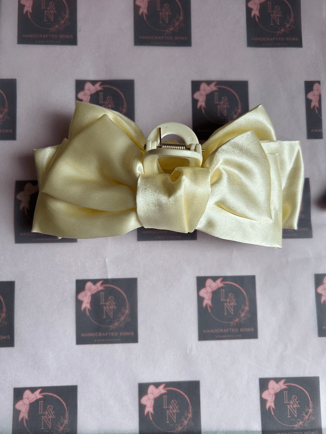 Cream Satin Claw Clip