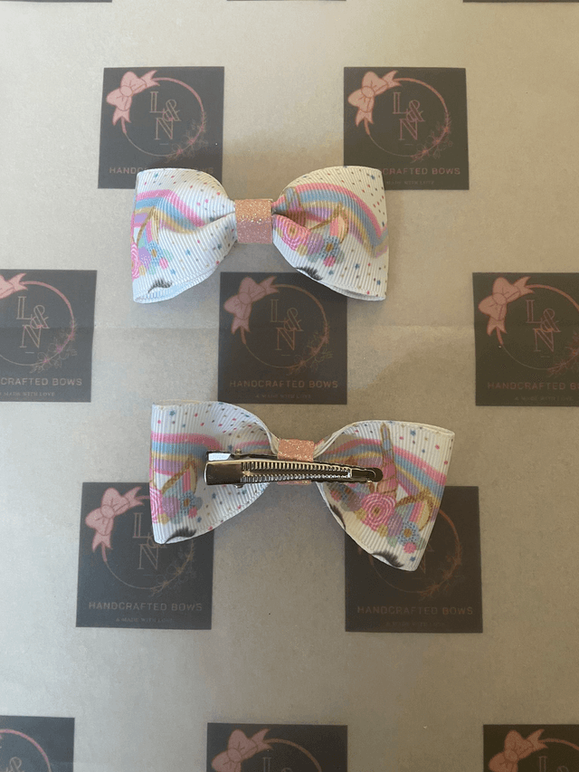 Unicorn Rainbows Ribbon Bows