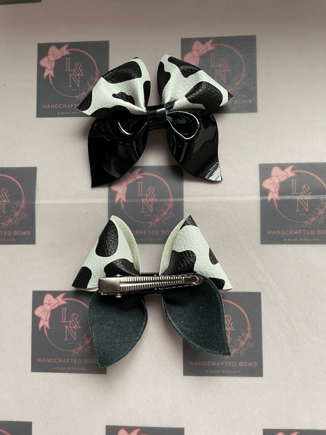Cow Print Pinch Bow