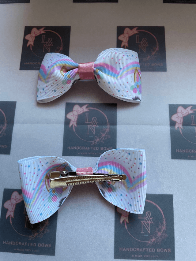Unicorn Rainbows Ribbon Bows
