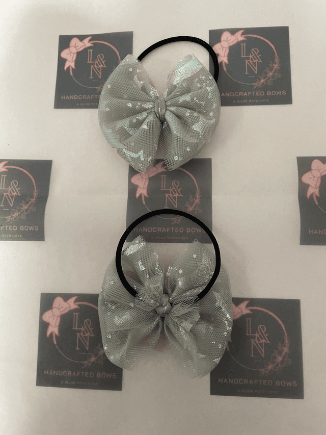 Silver Stars &amp; Moon Tulle Bobbles